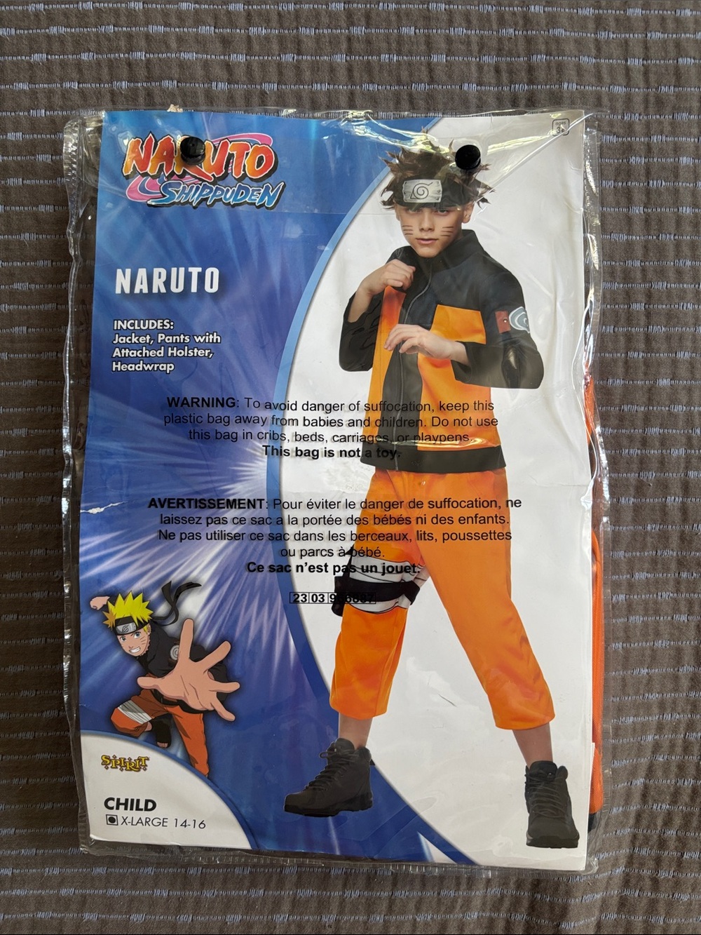 Official Naruto Shippuden Costume Set - Child XL (14-16) Jacket Pants Headband